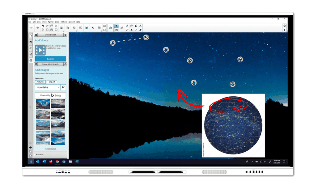 SMART Board GX V4 Plus 86″ – lekcja interaktywna astronomii