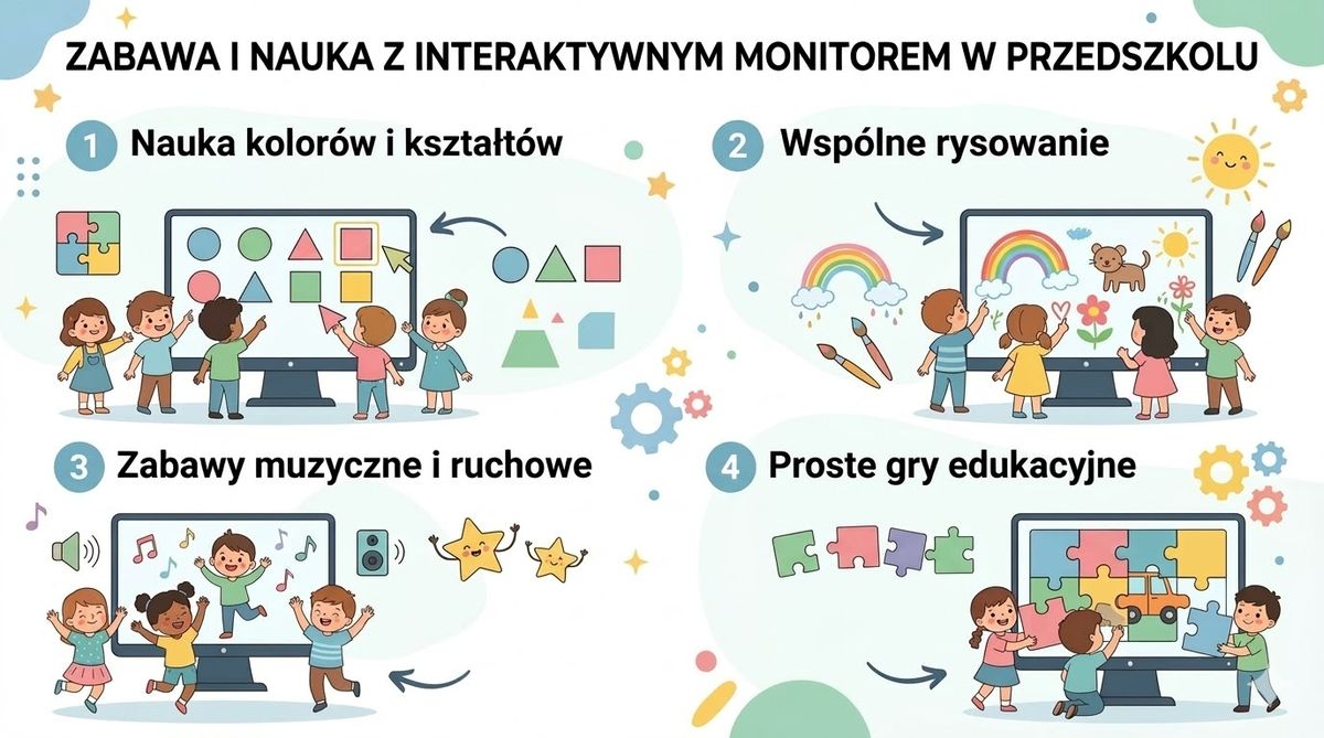 aktywności dzieci z wykorzystaniem monitora interaktywnego w przedszkolu